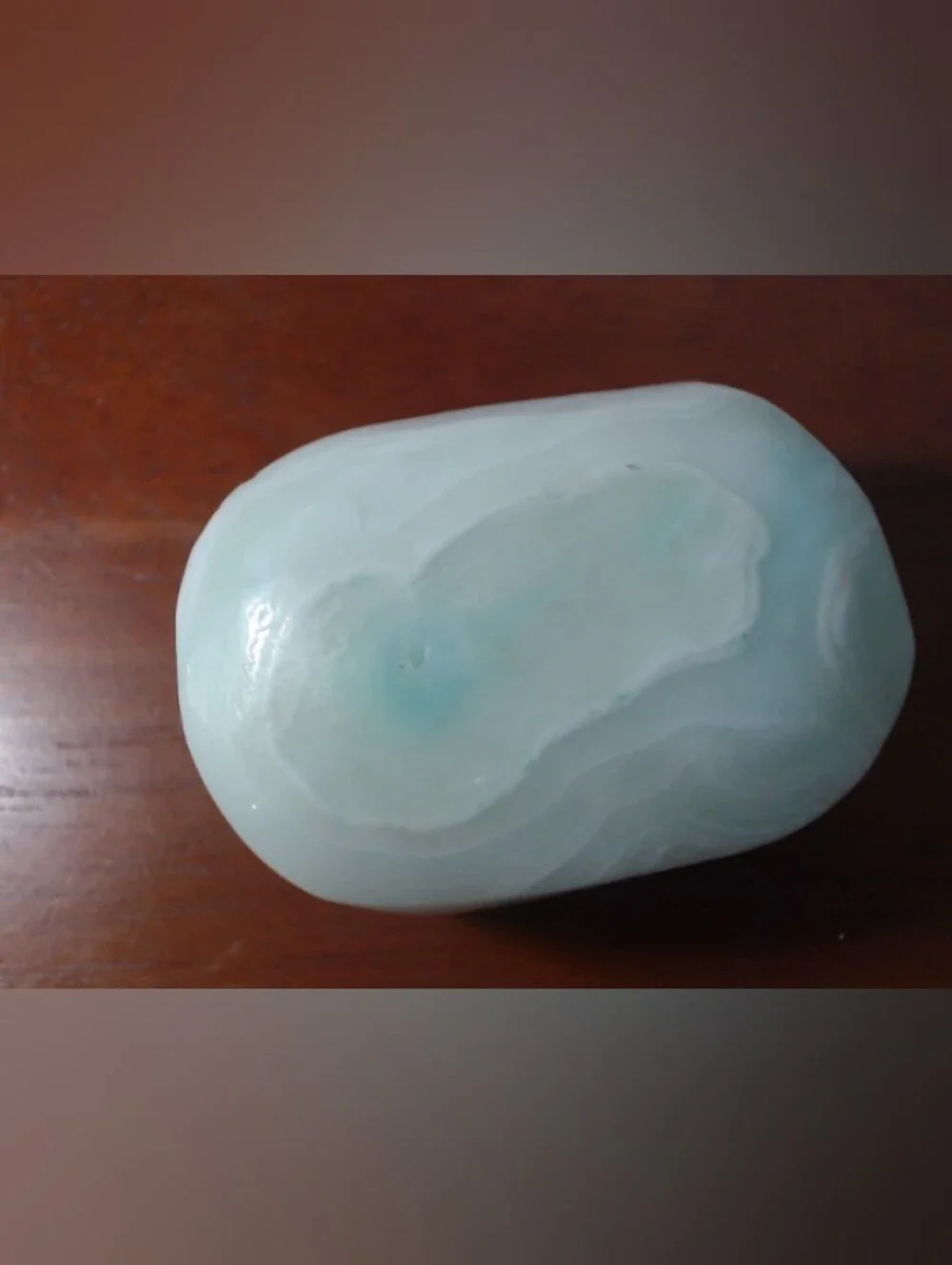 Green Calcite Crystal Palm Stone